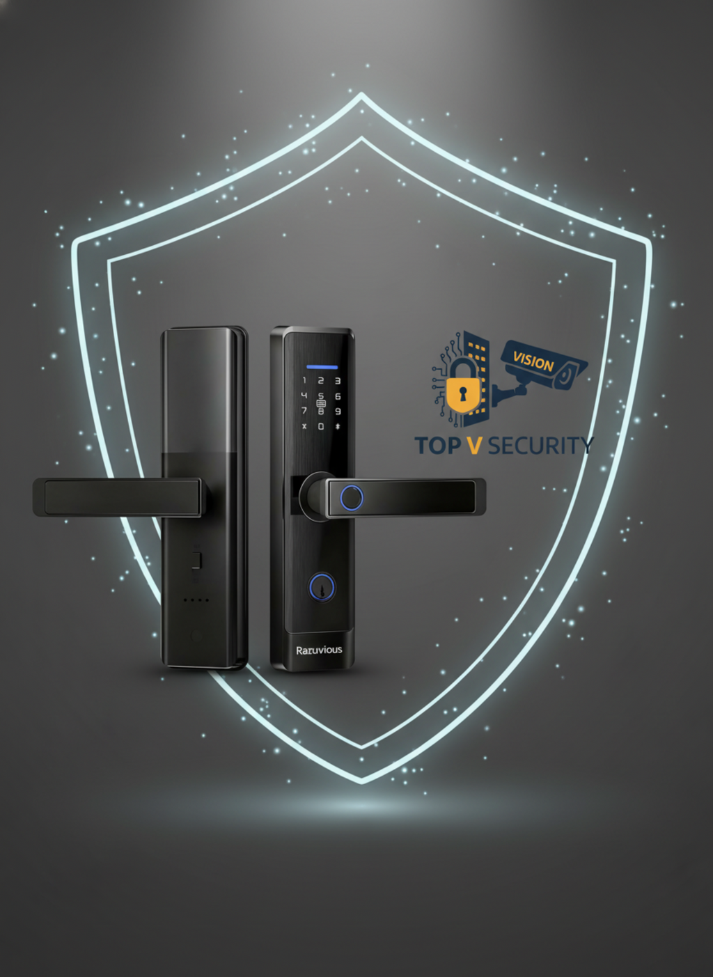 قفل ذكي Razuvious، قفل باب ببصمة الإصبع مع نقرة 4585، قفل دخول بدون مفتاح، تطبيق مجاني، بطاقة IC، رمز مضاد للتجسس، يعمل مع Alexa، تحكم في تطبيق TT Lock، للمنزل والمكتب والشقق (R1)