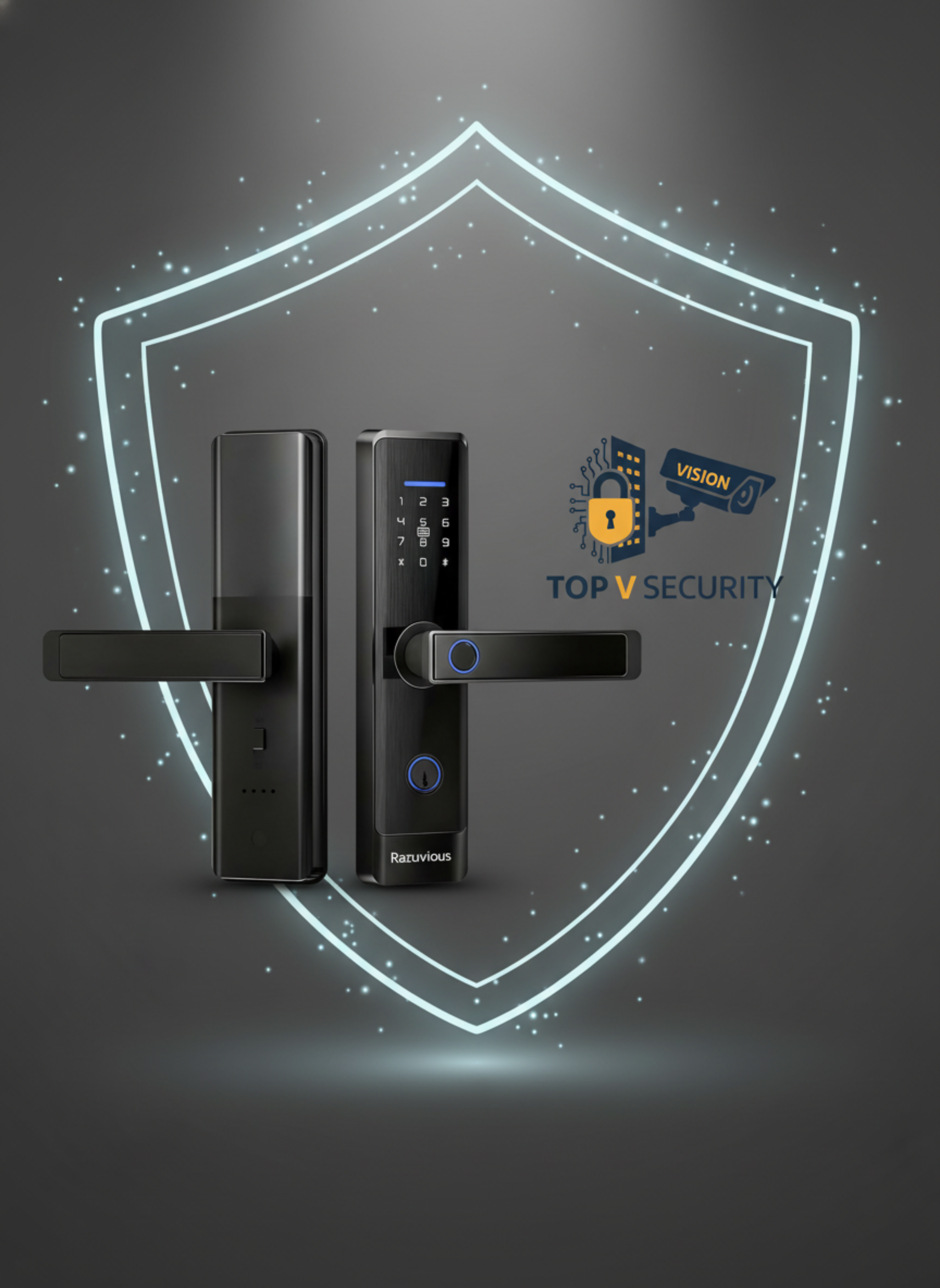 قفل ذكي Razuvious، قفل باب ببصمة الإصبع مع نقرة 4585، قفل دخول بدون مفتاح، تطبيق مجاني، بطاقة IC، رمز مضاد للتجسس، يعمل مع Alexa، تحكم في تطبيق TT Lock، للمنزل والمكتب والشقق (R1)